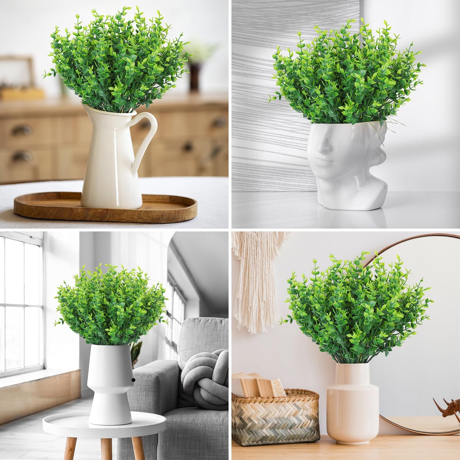 AGIRL 24 Bundles Fake Plants Greenery Stems,Artificial Plants for Outdoor,No