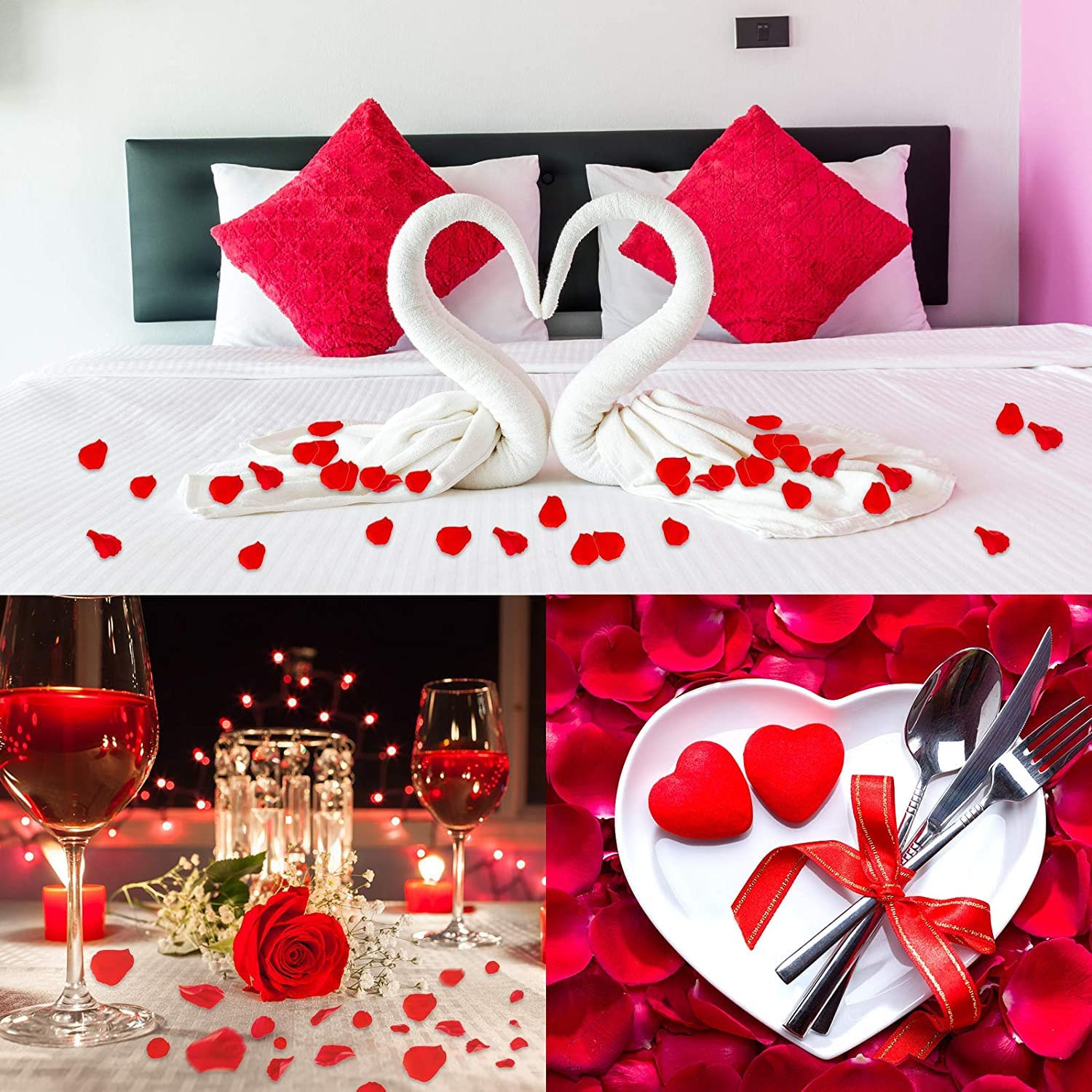 3000 Pcs Rose Petals Artificial Flowers for Valentine’s Day Wedding Decor Rom…