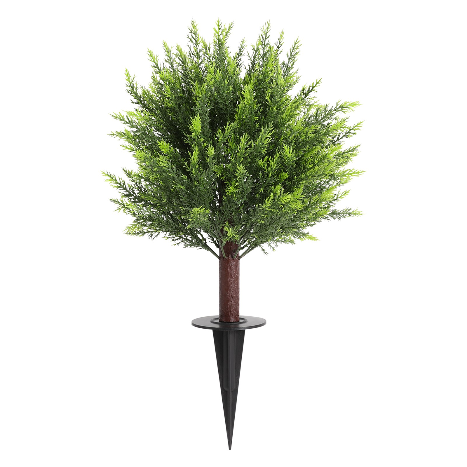 2 pcs 19x16x26.5in Faux Evergreen Trees Shrubs Artificial Plants w/ Ground Spike