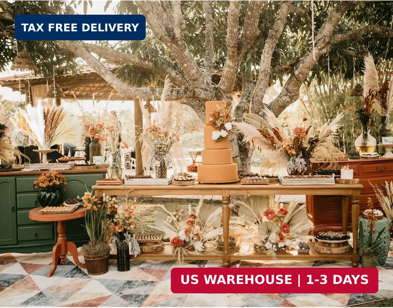 300 PCS Dried Flower Bouquet – Pampas Grass, Floral Decor for Home, Wedding, and