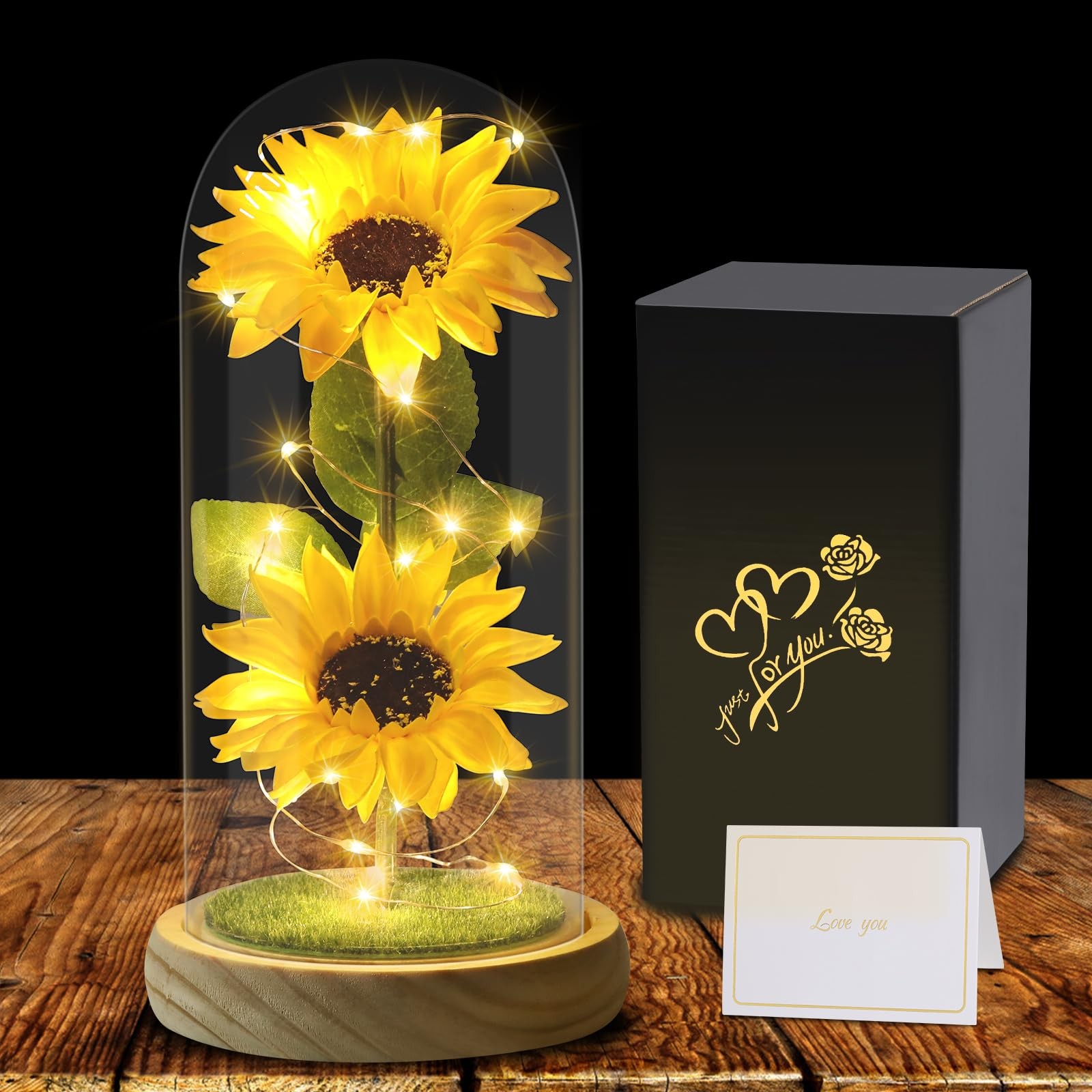 Valentines Day Gifts Sunflower Gifts for Women Mom Grandma, Enchanted LED Sun…