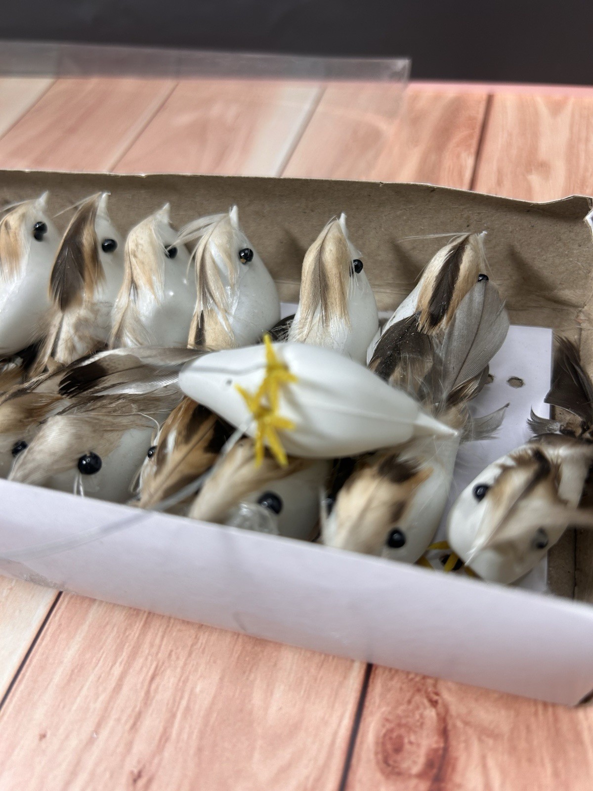 24 PCS Artificial Simulation Birds Fake Mini Bird Decorative Sparrow Ornaments