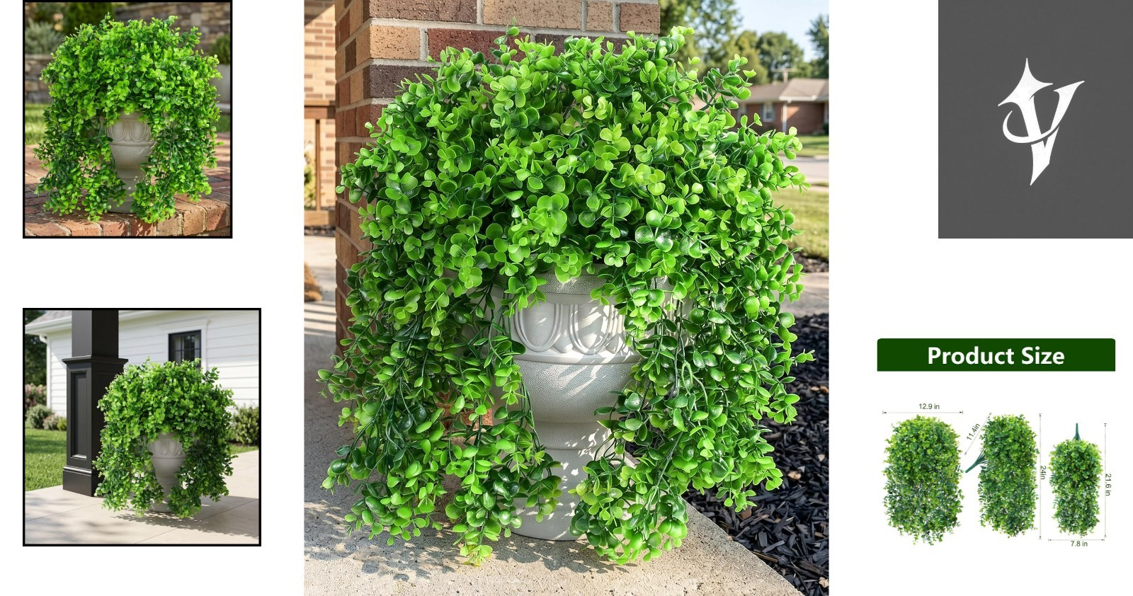 All-Season Faux Eucalyptus Vines – 2 Pcs Lifelike Hanging Plants for Home Decor