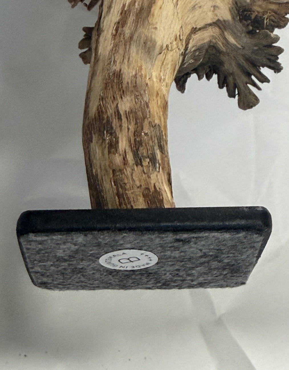 Rare Guatemala Wooden Tree Flower / Tree Ear on Iron Stand.
