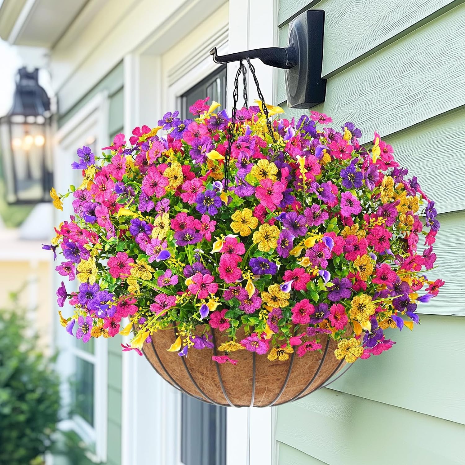14/22 Bundles Artificial Flowers for Outdoors Decoration, Faux Silk Morning Glor