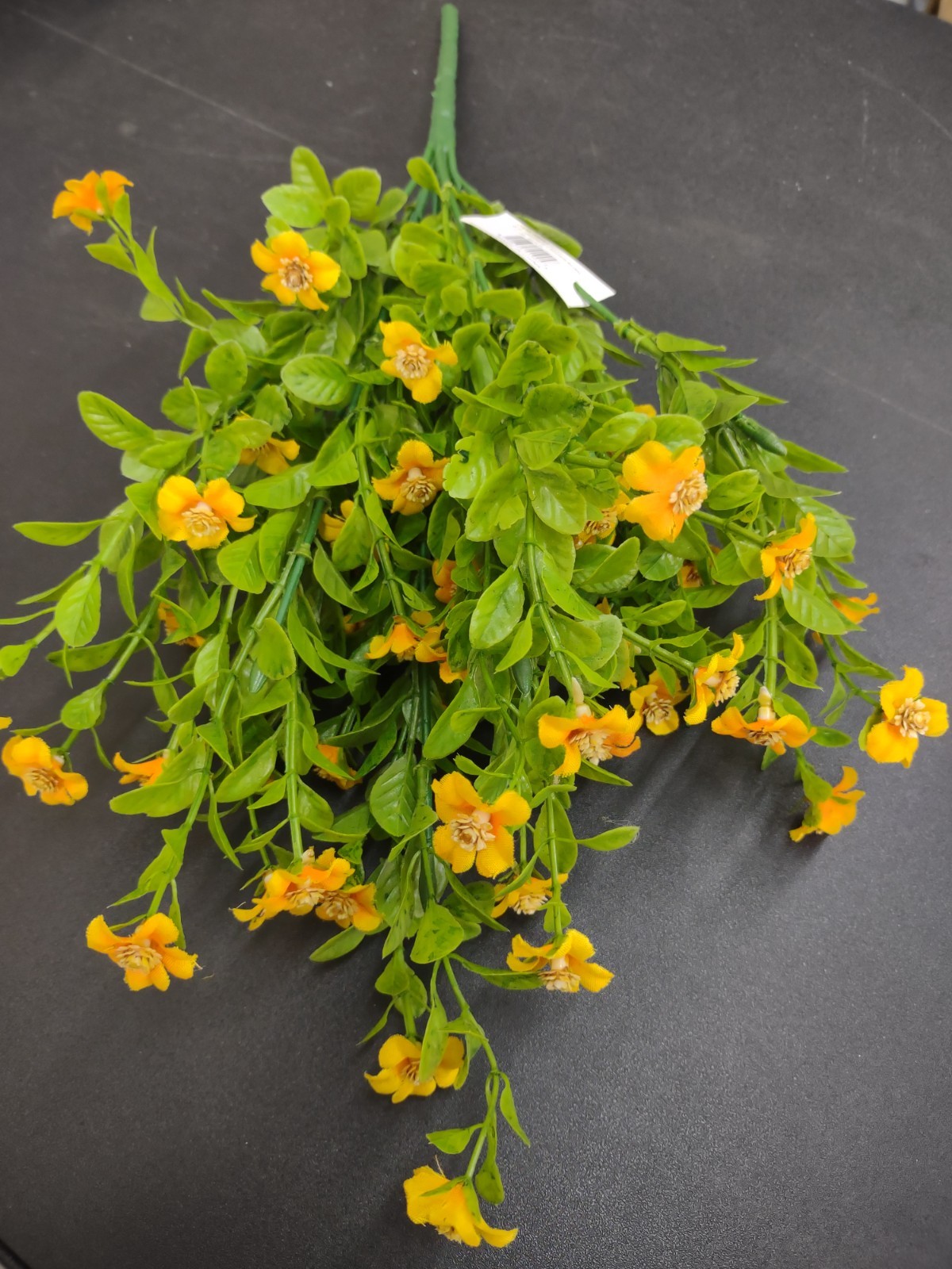 Jacob’s Ladder Silk Flower Bush, 16 Inches, Golden Yellow, Artificial Plant