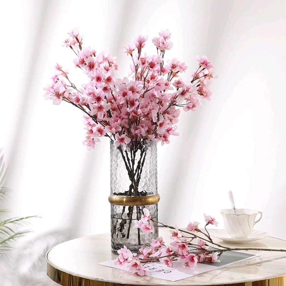 4Pcs Pink Artificial Cherry Blossom Branches, 15.7in Faux Spring Flowers for …