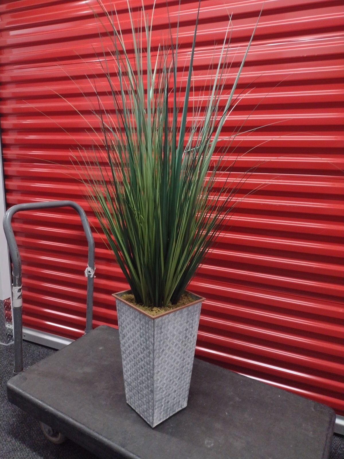 2 Faux Foliage Wheatgrass Tall Artificial Plant with Metal Base