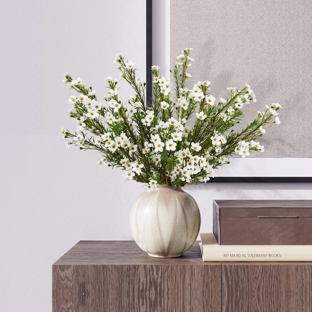 Artificial Flowers for Decoration, 6Pcs 26inch White Wintersweet Fake Flowers…