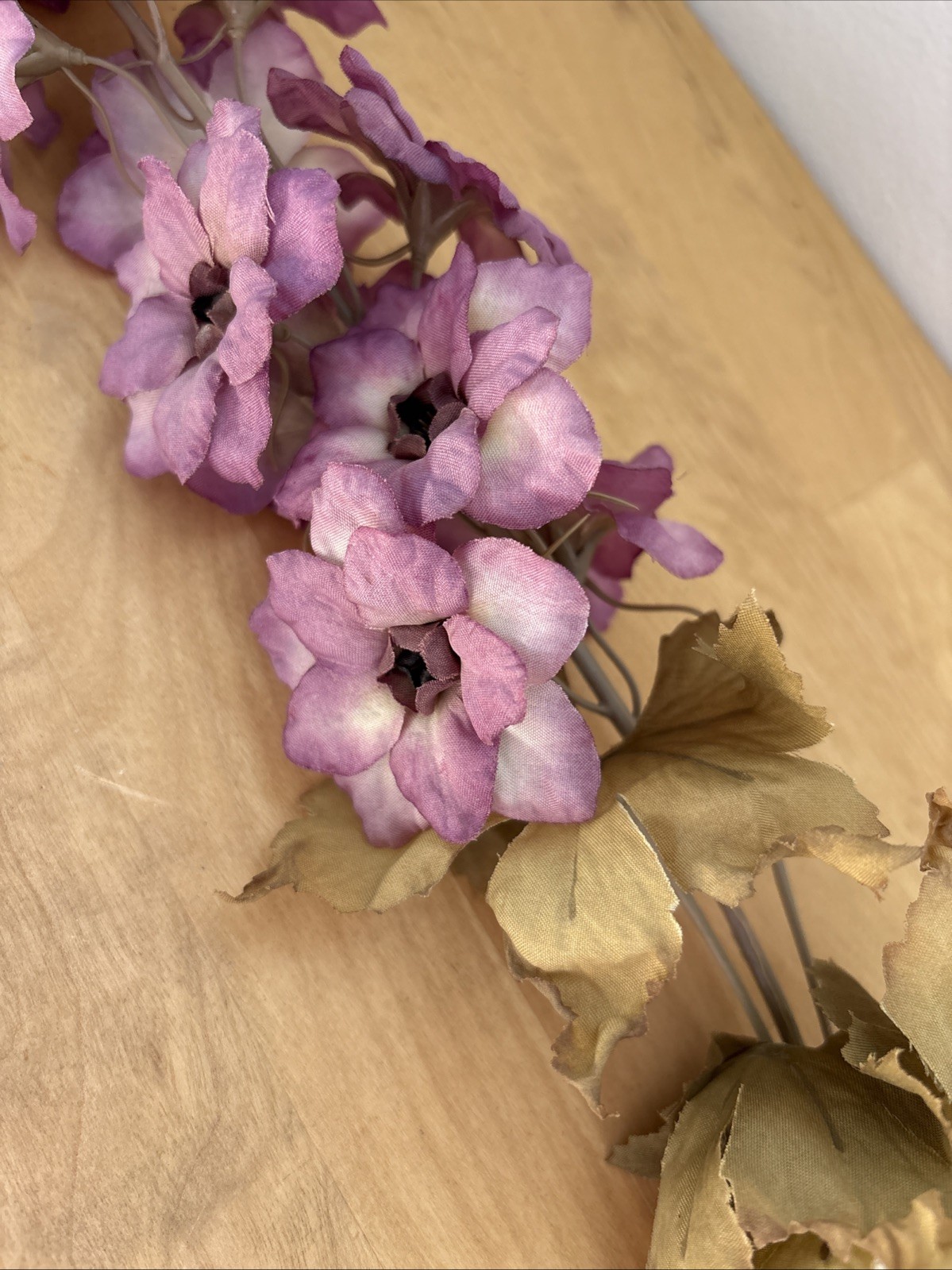 Vintage Plastic Large Purple Larkspur Flower Stems – Case of 12 – New Old Stock