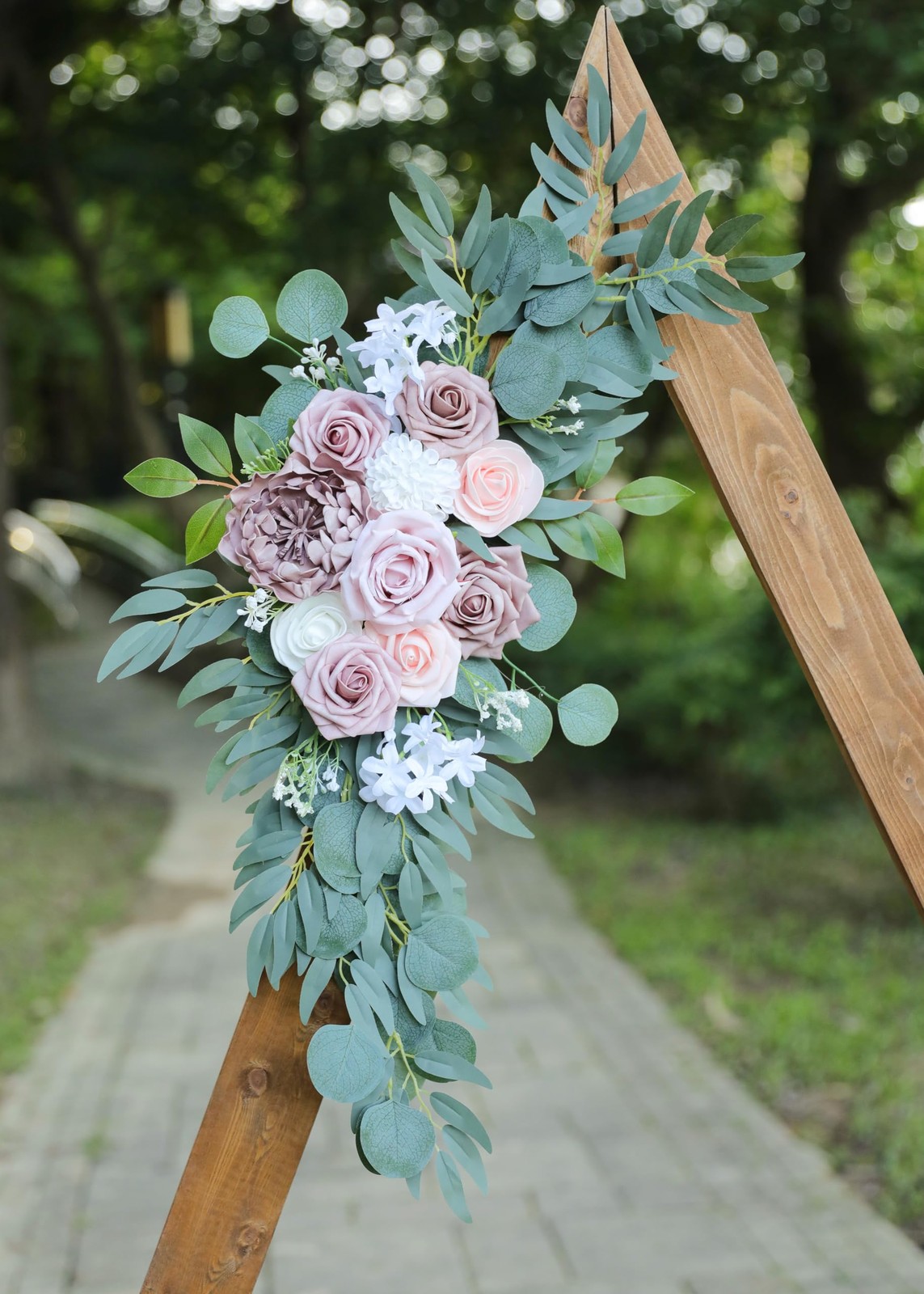 Set of 2 Dusty Rose, Blush Pink Wedding Arch Swags, Welcome Sign, Decor, Floral