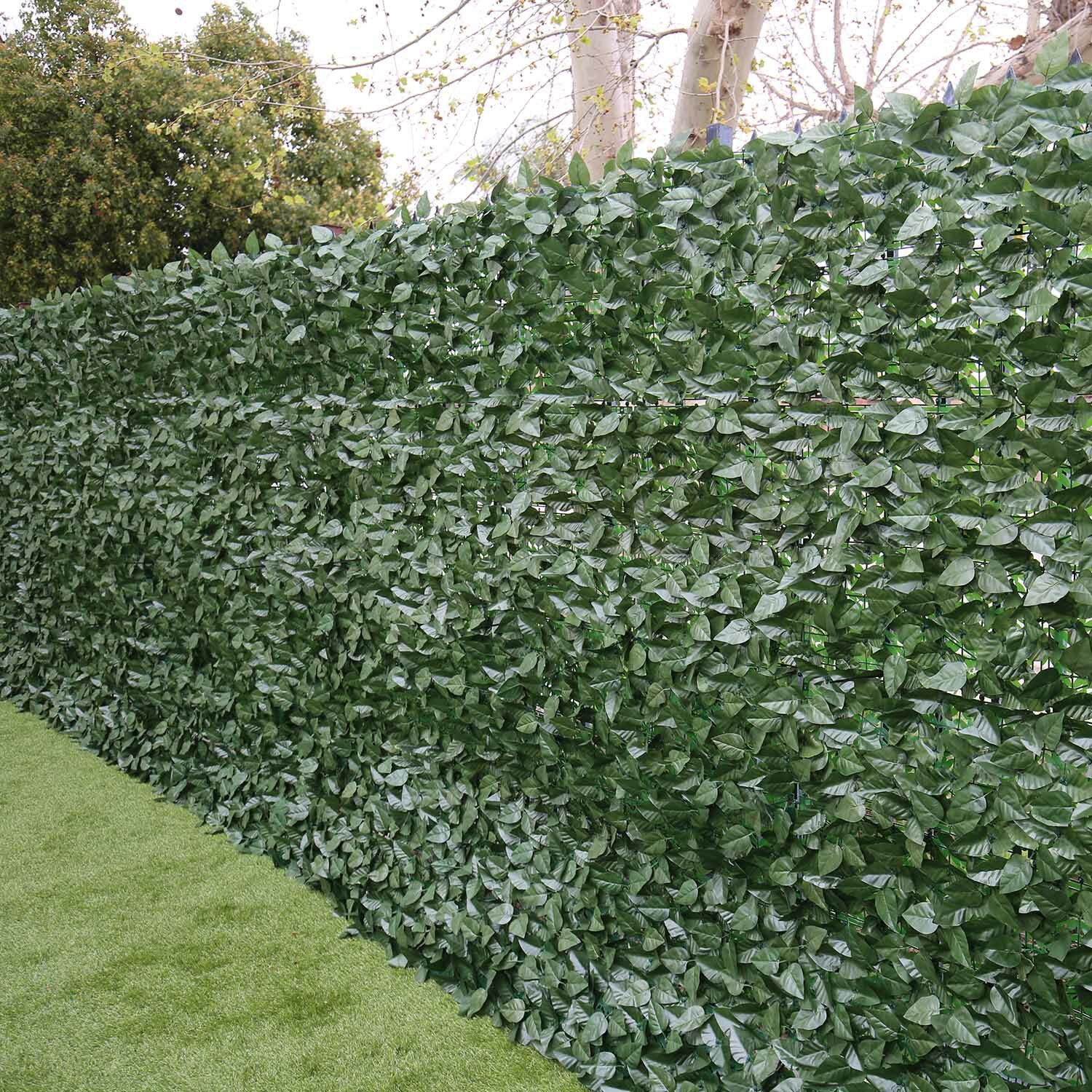 39/58” Artificial Faux Laurel Leave Fence Roll Garden Wall Mat Home Decoration