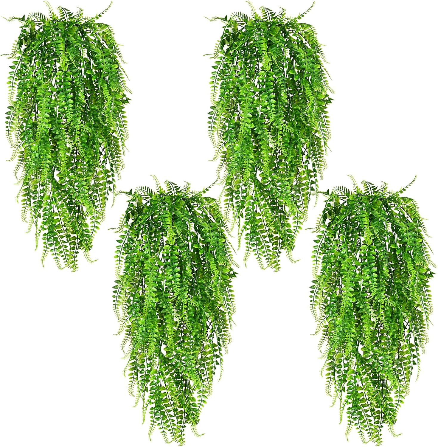 4Pcs Fake Hanging Plants 2.7Ft Fake Plants Eucalyptus Leaves UV Resistant Fake V