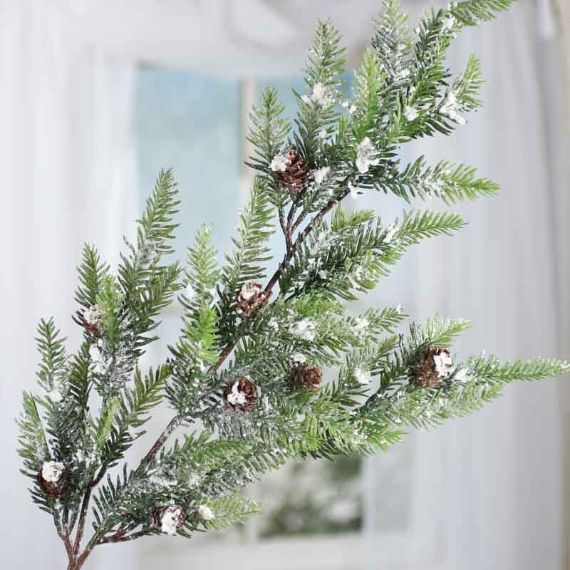 35-3/4″ Sparkling Snowy Artificial Hemlock Pine Spray