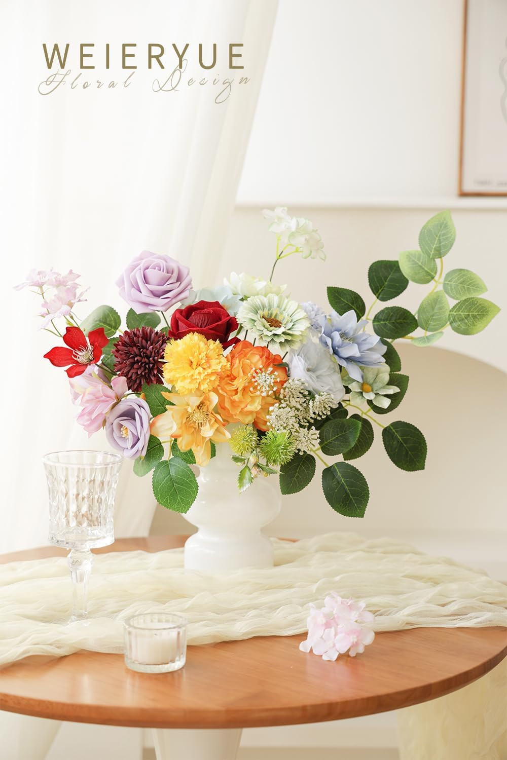 Artificial Flower Box Set Silk Fake Flowers DIY Center Cake Decoration Wedding B
