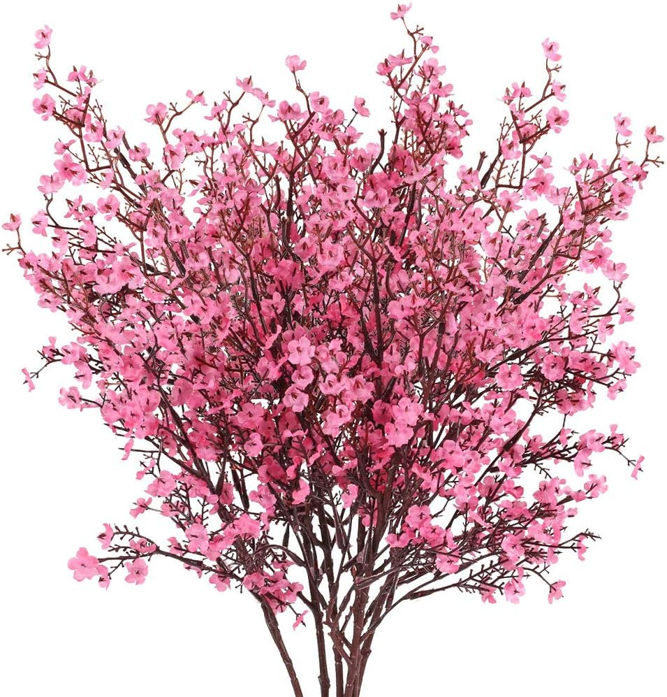 6 Bundles Artificial Flowers Gypsophila Bouquets Pink Valentine’S Day Floral