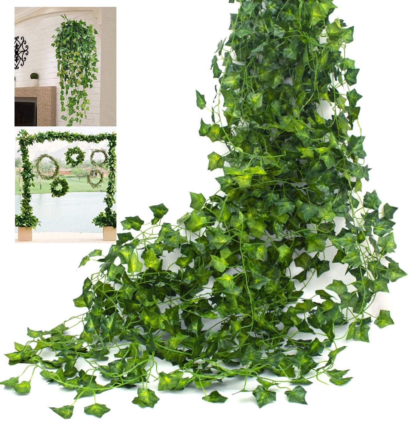 6/12PCS Fake Ivy Leaves Artificial Greenery Vines Plants for Room Decor Garland