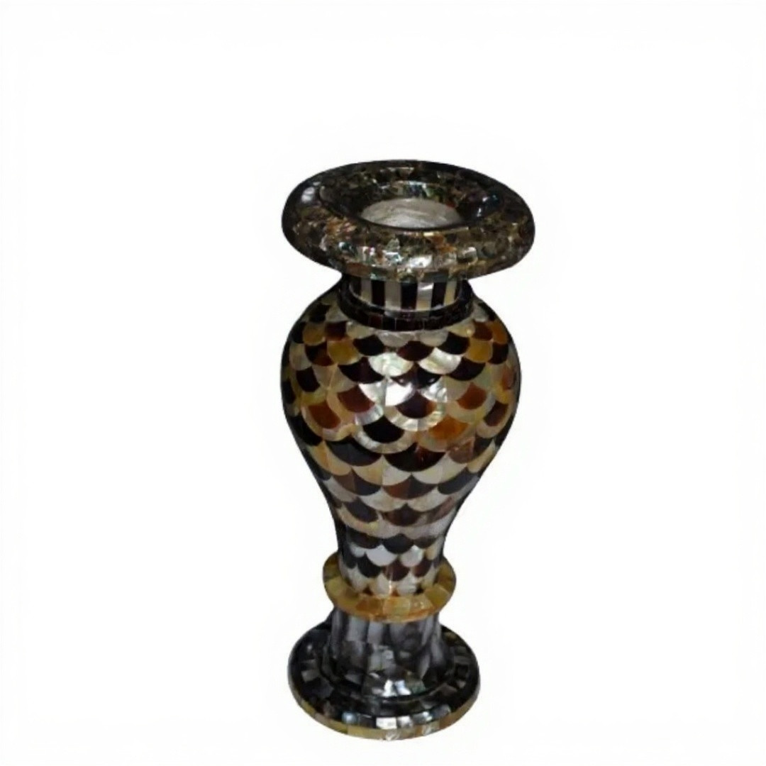 15″ Marble Flower Vase Mop Shell inlay table pot Home Decor Art & Collectibles