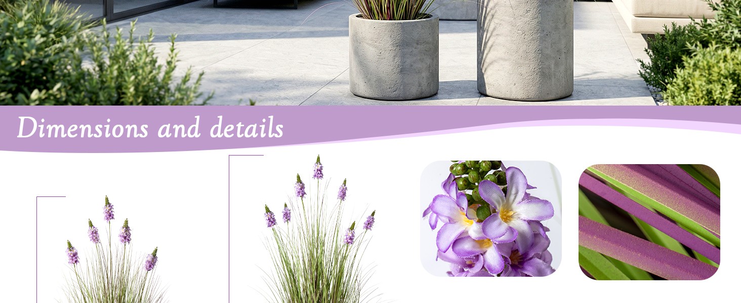Artificial Plants Indoor Tall Grass Plants with Hyacinth Flower 35.4In Tall