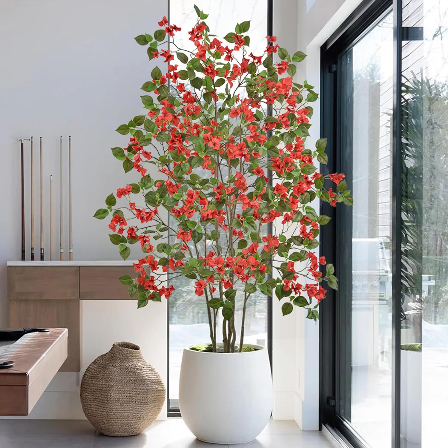 6FT Artificial Bougainvillea Tree with 270 Flowers for Indoor/Outdoor Decor