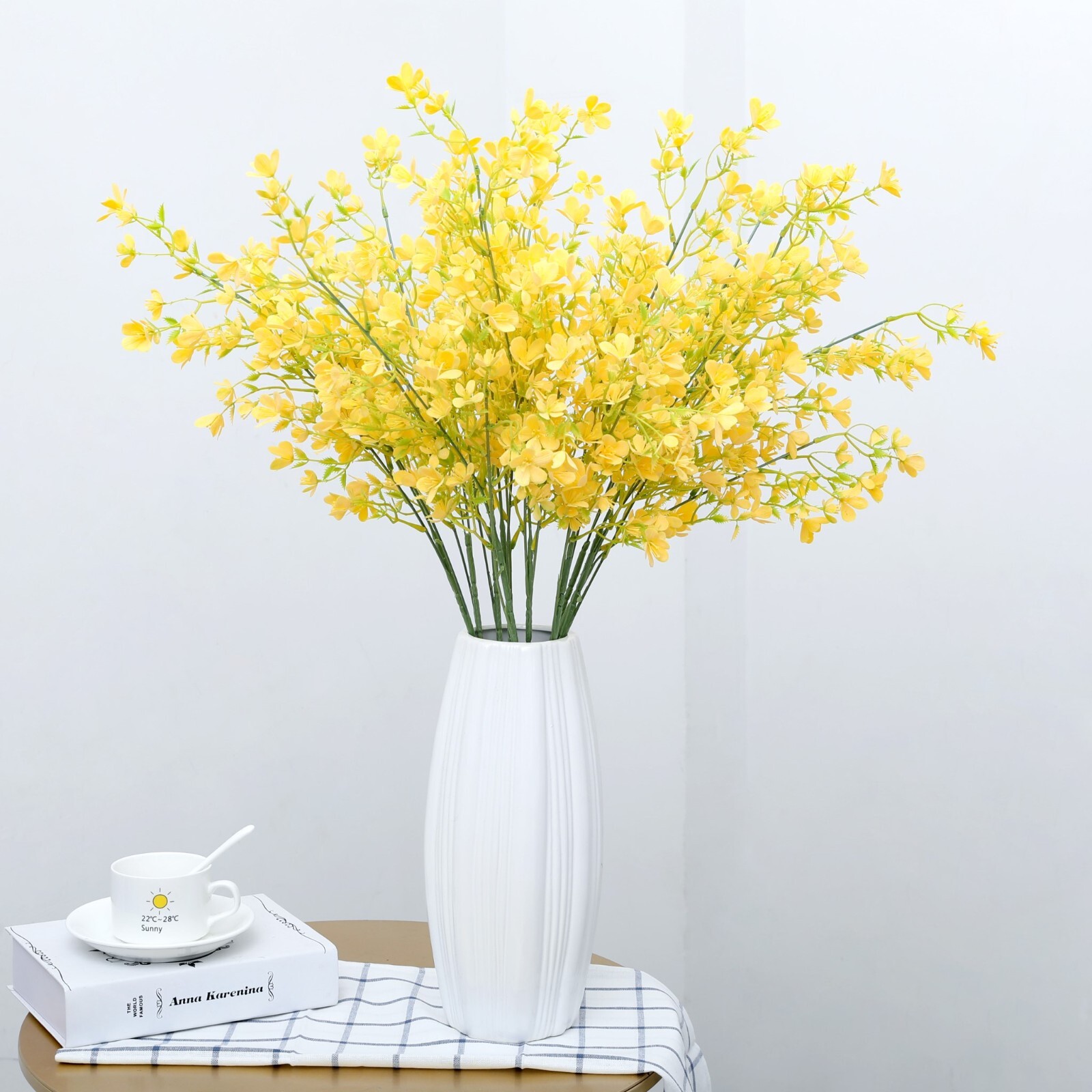 Grand Verde Artificial Flowers Long Stems Plastic Faux Bouquet, Bulk Lot 5pcs