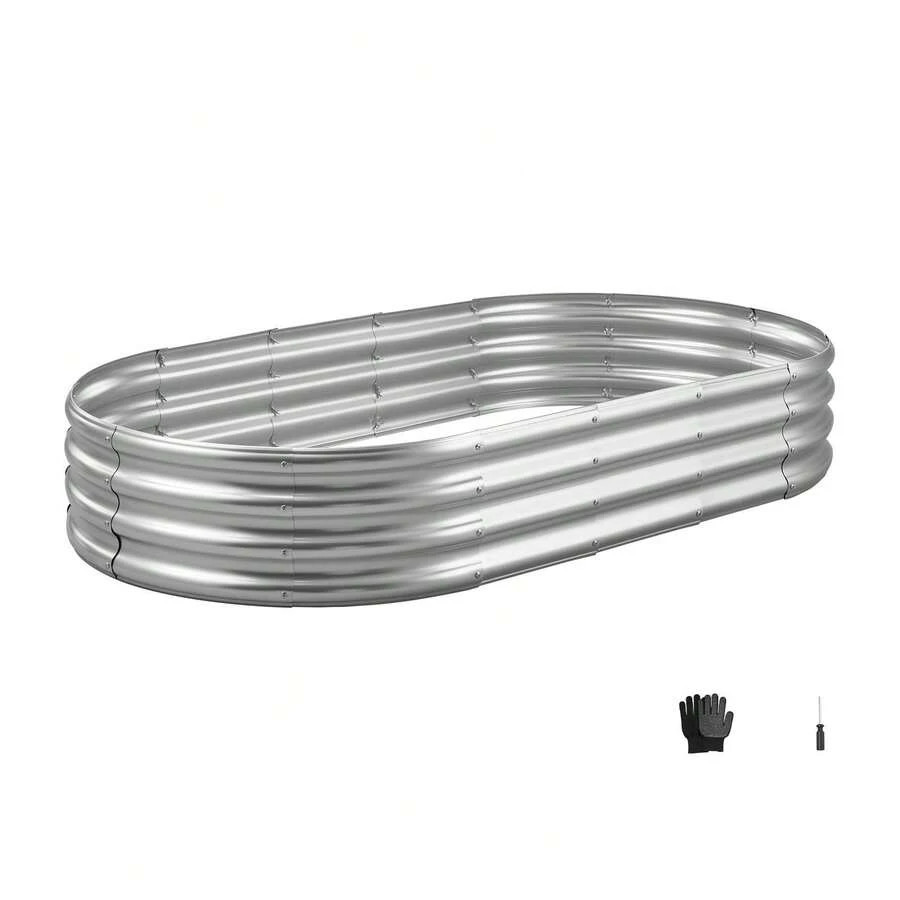 Metal Raised Garden Bed 6 X 3 1 Ft Outdoor Galvanized Planter Box Open Bottom
