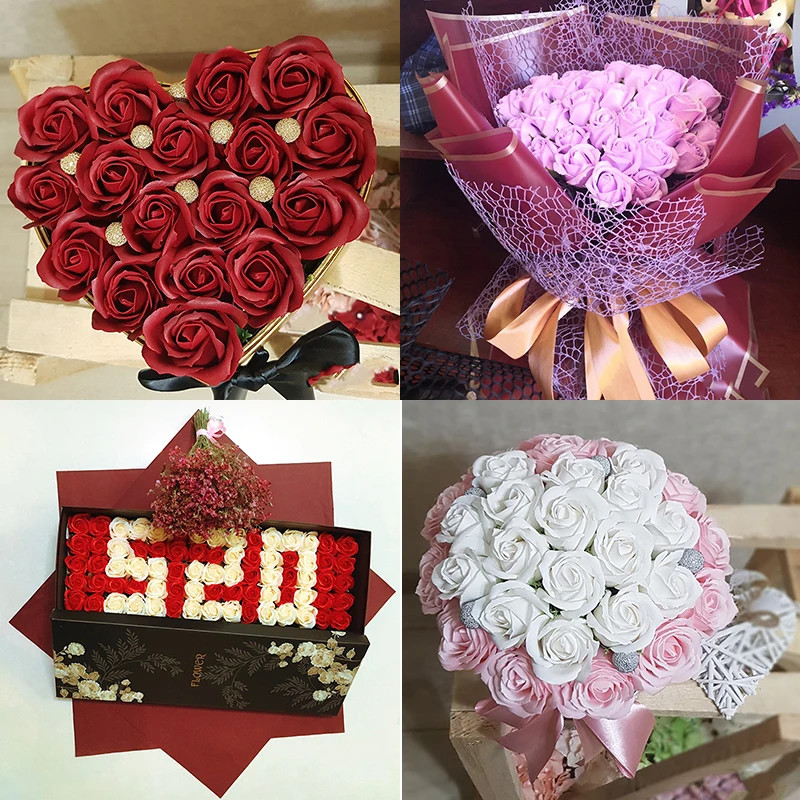 50pcs/lot Artificial Flower Roses Heads Dia4.5cm Beauty Wedding Valentine s Day