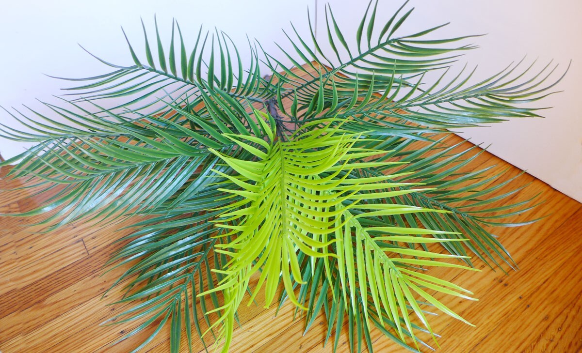 20″ Hight Artificial Fork Tropical Plastic Plant Small Tree 15 Leaves (#@142)