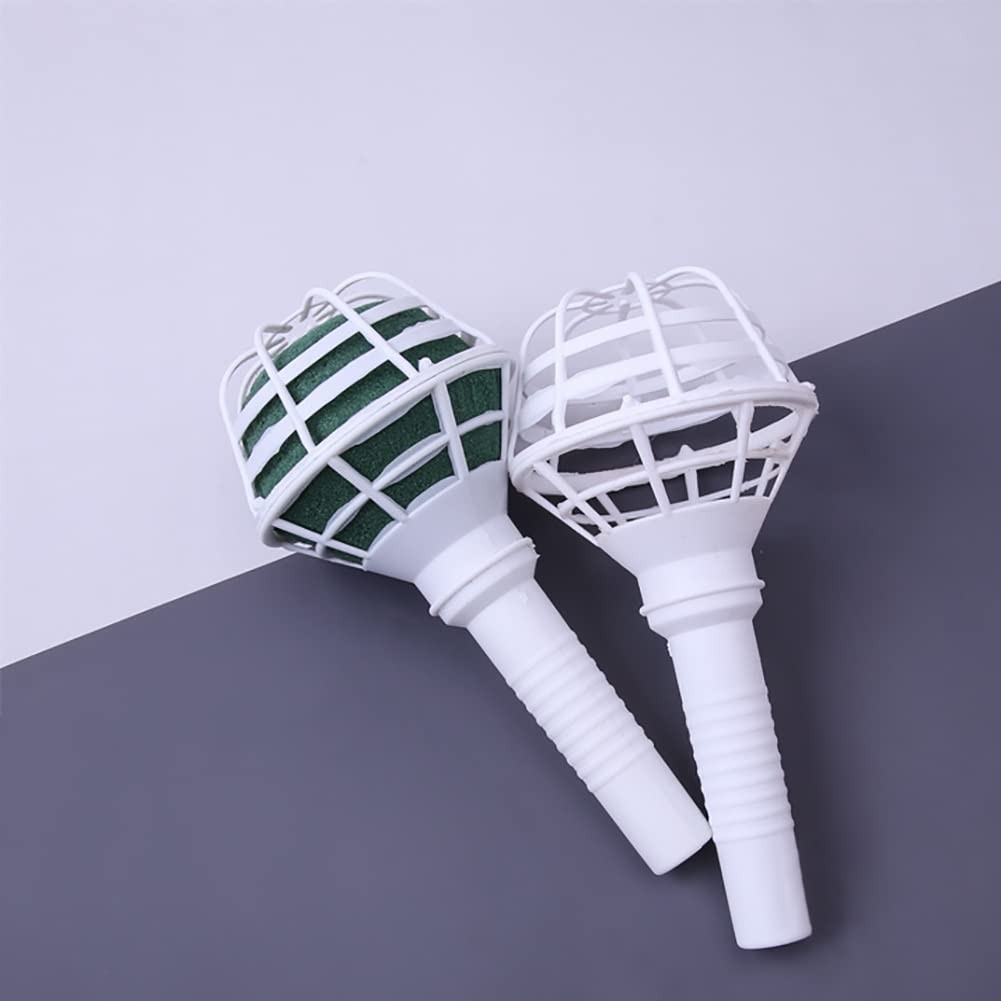 4 PCS White Foam Floral Bouquet Holders Large Bridal Handle Arrangement
