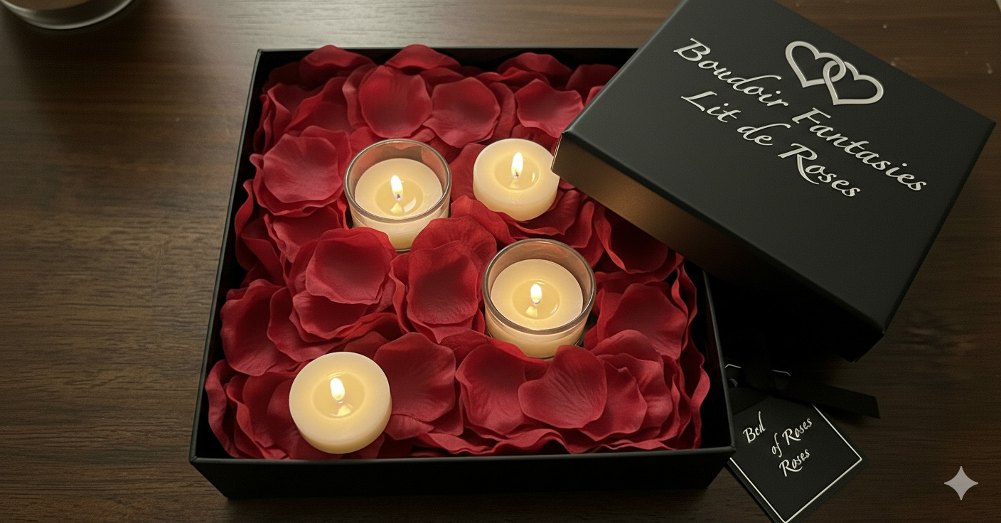 Valentines Day! Bed of Roses 100 Faux Rose Petals with 4 LED tea lights