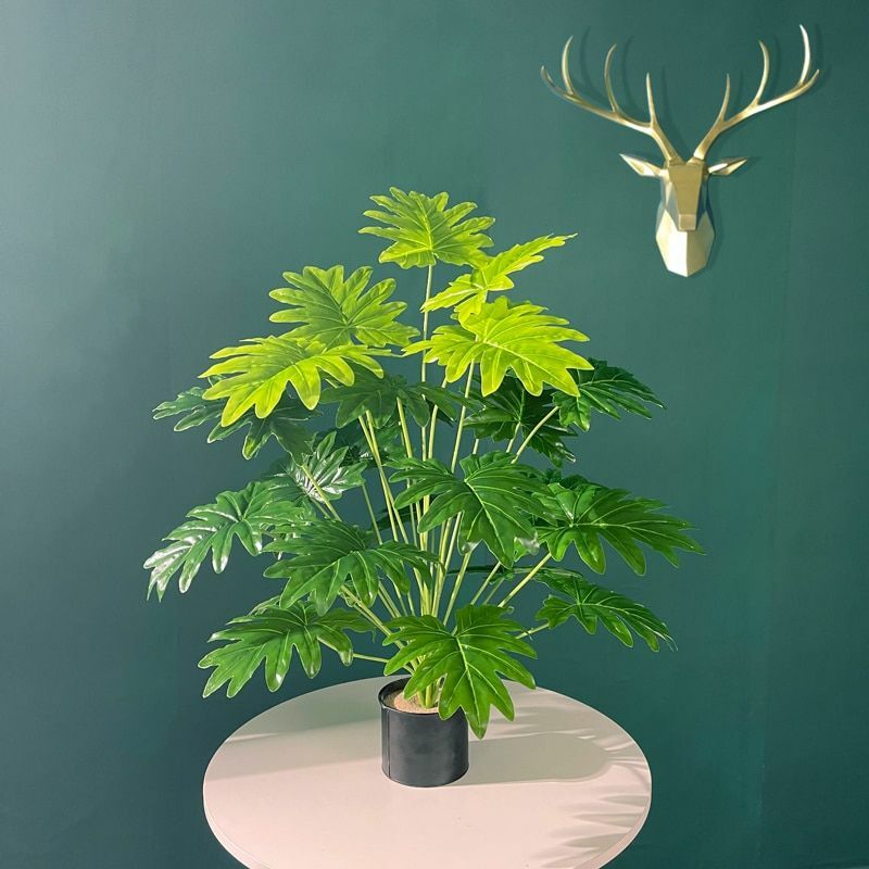 Tropical Large Palm Green Plant Leaves Tree Artificial Monstera Home Decoration