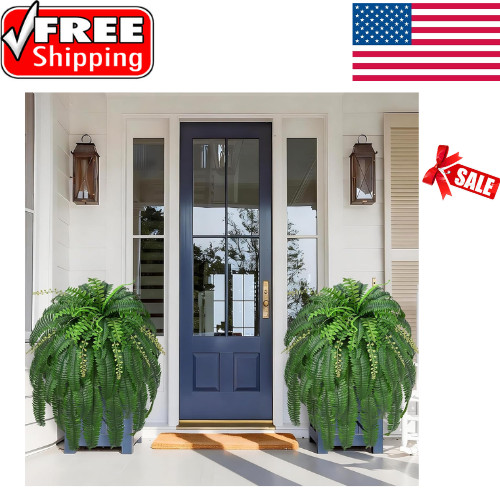 2 Pcs 67″ Fake Ferns Large Artificial Plants Outdoor, Artificial Ferns for Outdo