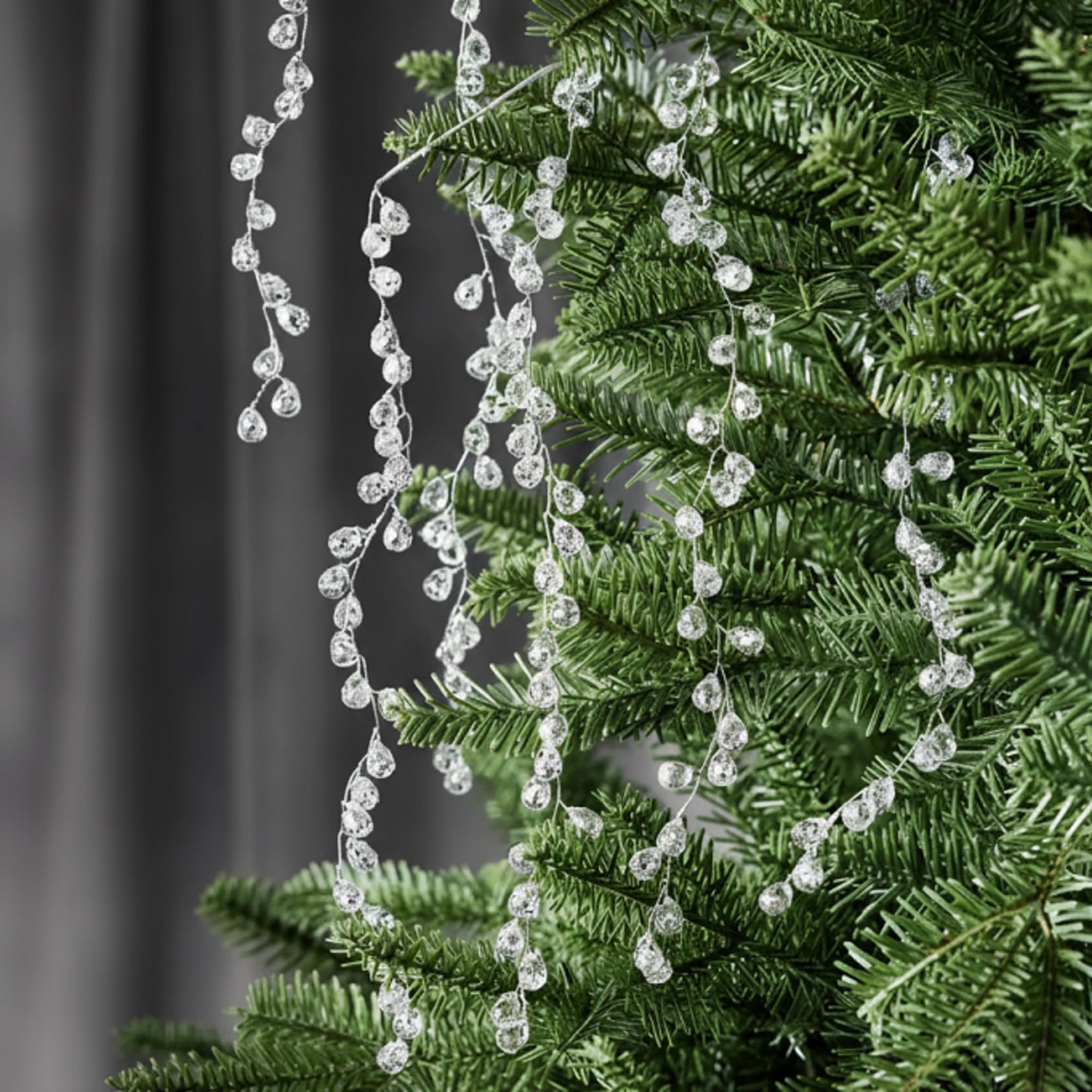 4 Pack Crystal Ice Drop Christmas Tree Picks 17.7 Inch Clear Acrylic Christma…