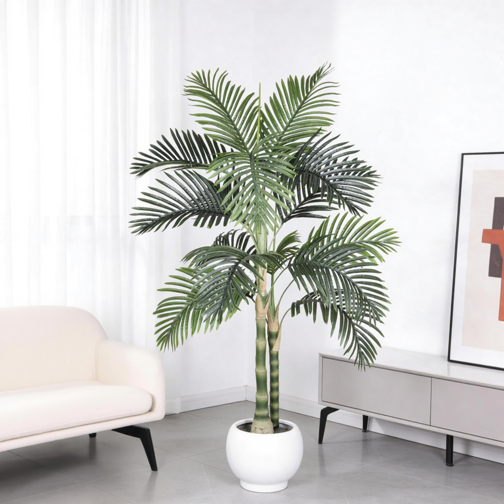 6FT Artificial Palm Tree, Tropical Fake Plant for Indoor Outdoor Decoration