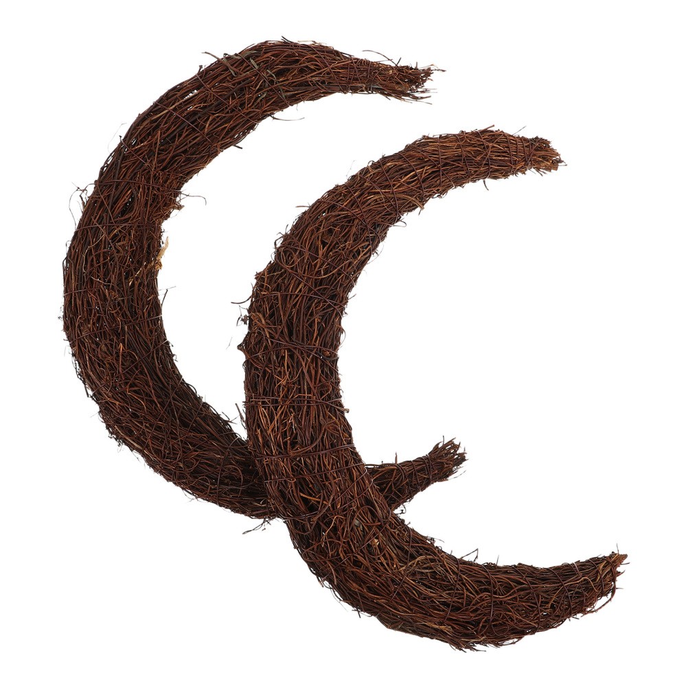2 PCS Natural Rattan Vine Ring Branch Garland Twig Wreath Grapevine