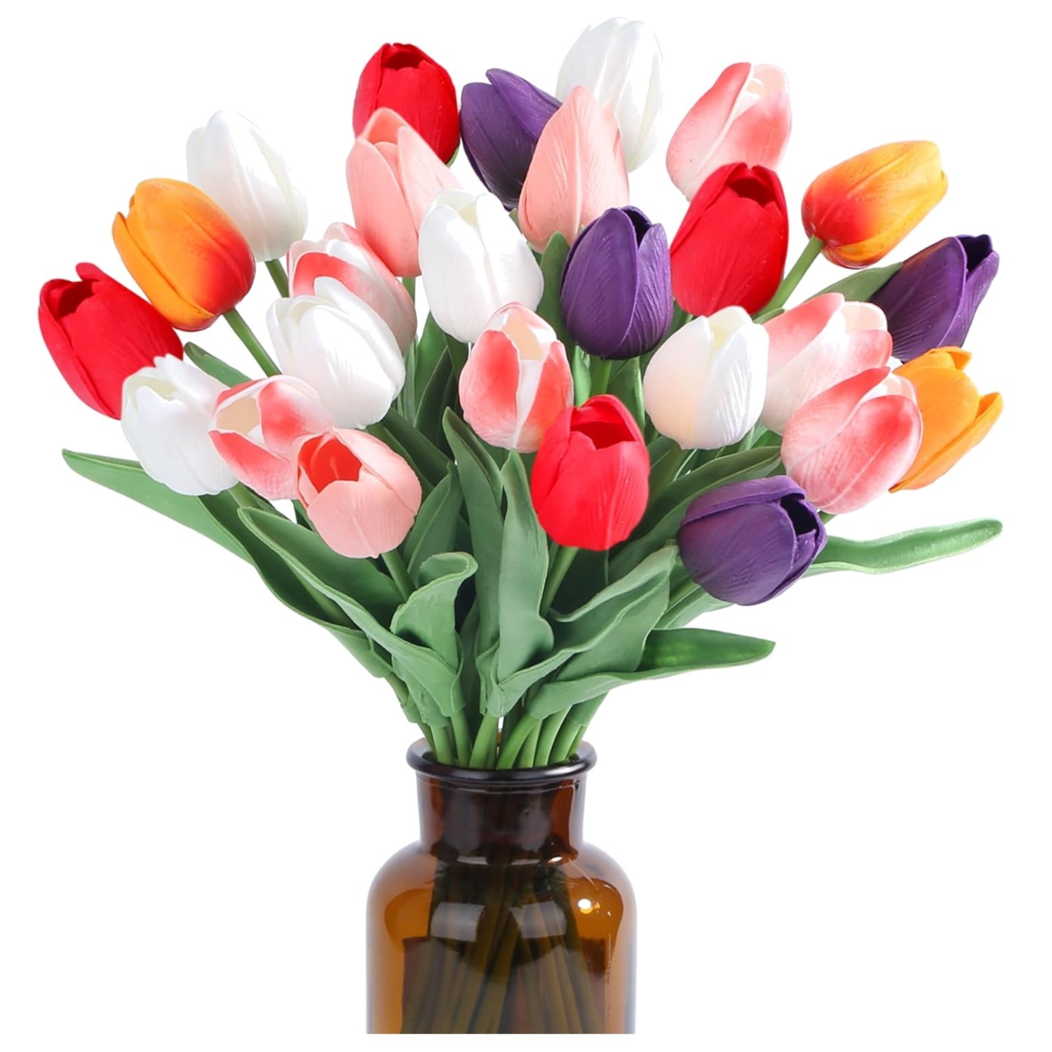 Artificial Tulips Bouquet 15pcs 14 Inch Faux Flowers for Weddings Home Decor …