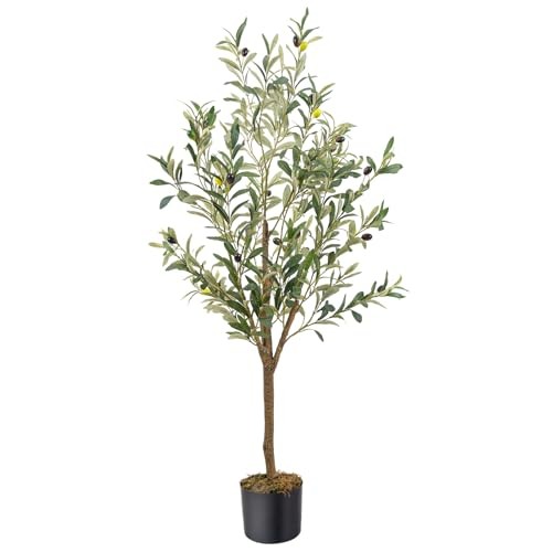 Artificial Fake Olive Tree 4FT TallPack Faux Silk Olive Tree for Home 4ft 1