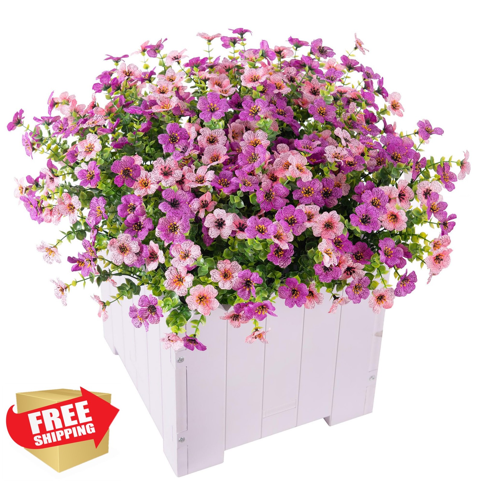 INXUGAO 12 Bundles Artificial Flowers, UV Resistant Outdoor Daisy