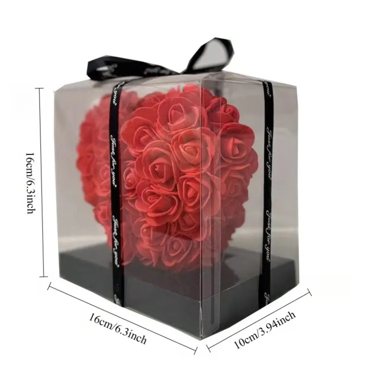 3D Artificial Flower Eternal Rose Heart with Gift Box Valentine’s Mother’s Day