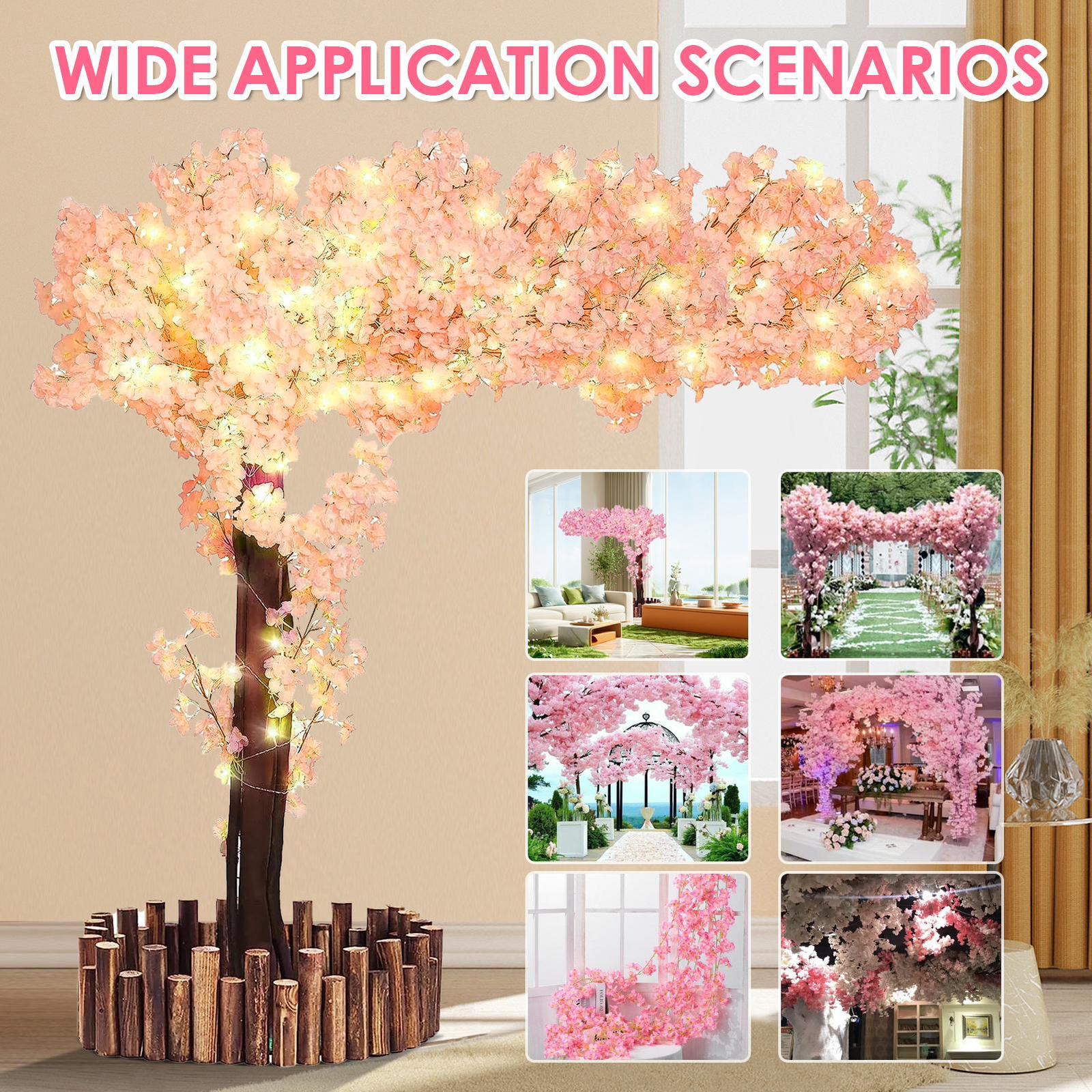 Artificial Cherry Blossom Tree Sakura Tree Decor Cherry Blossom Vines USA