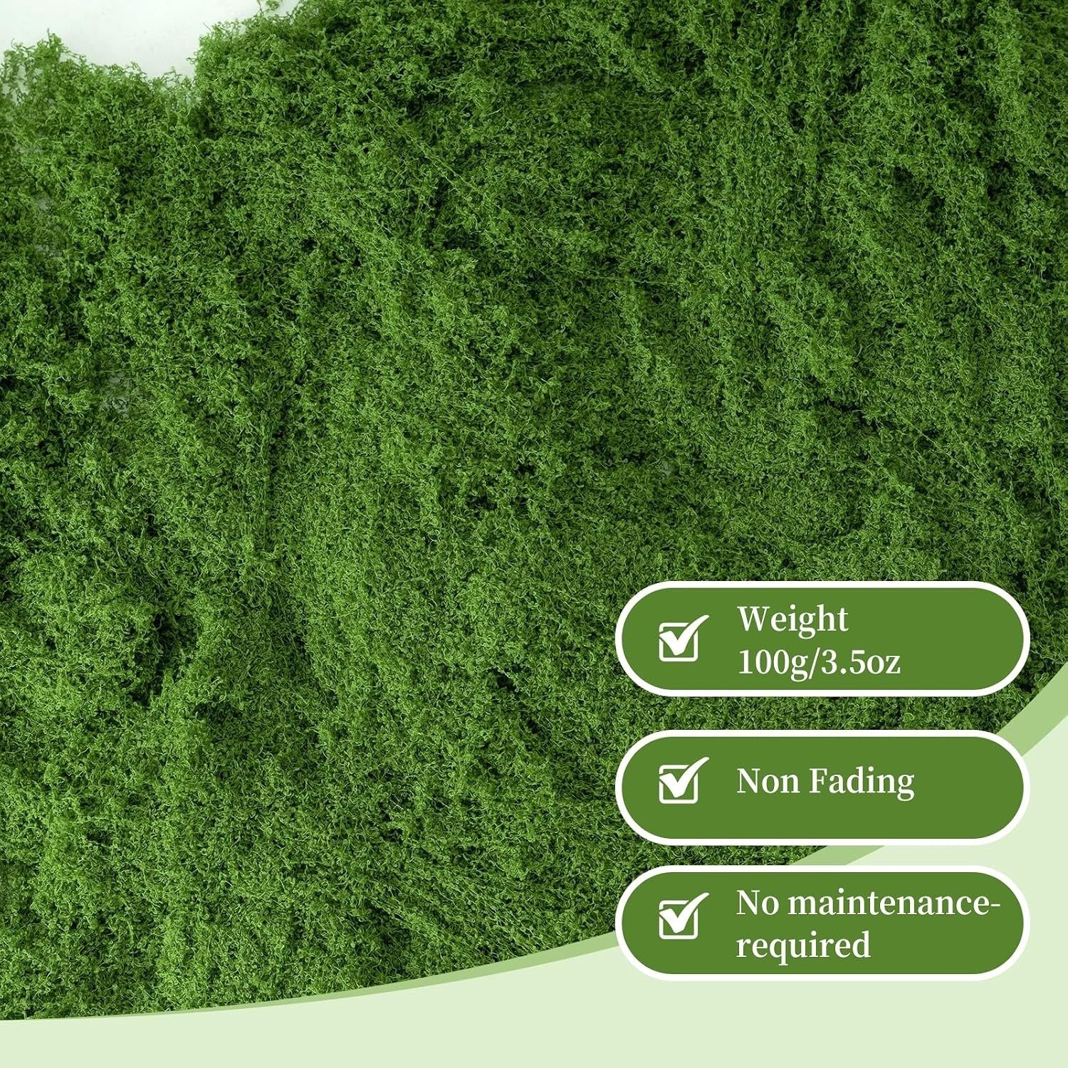 Odorless Green Moss for Creative DIY Projects – Indoor/Outdoor Use – 3.5oz