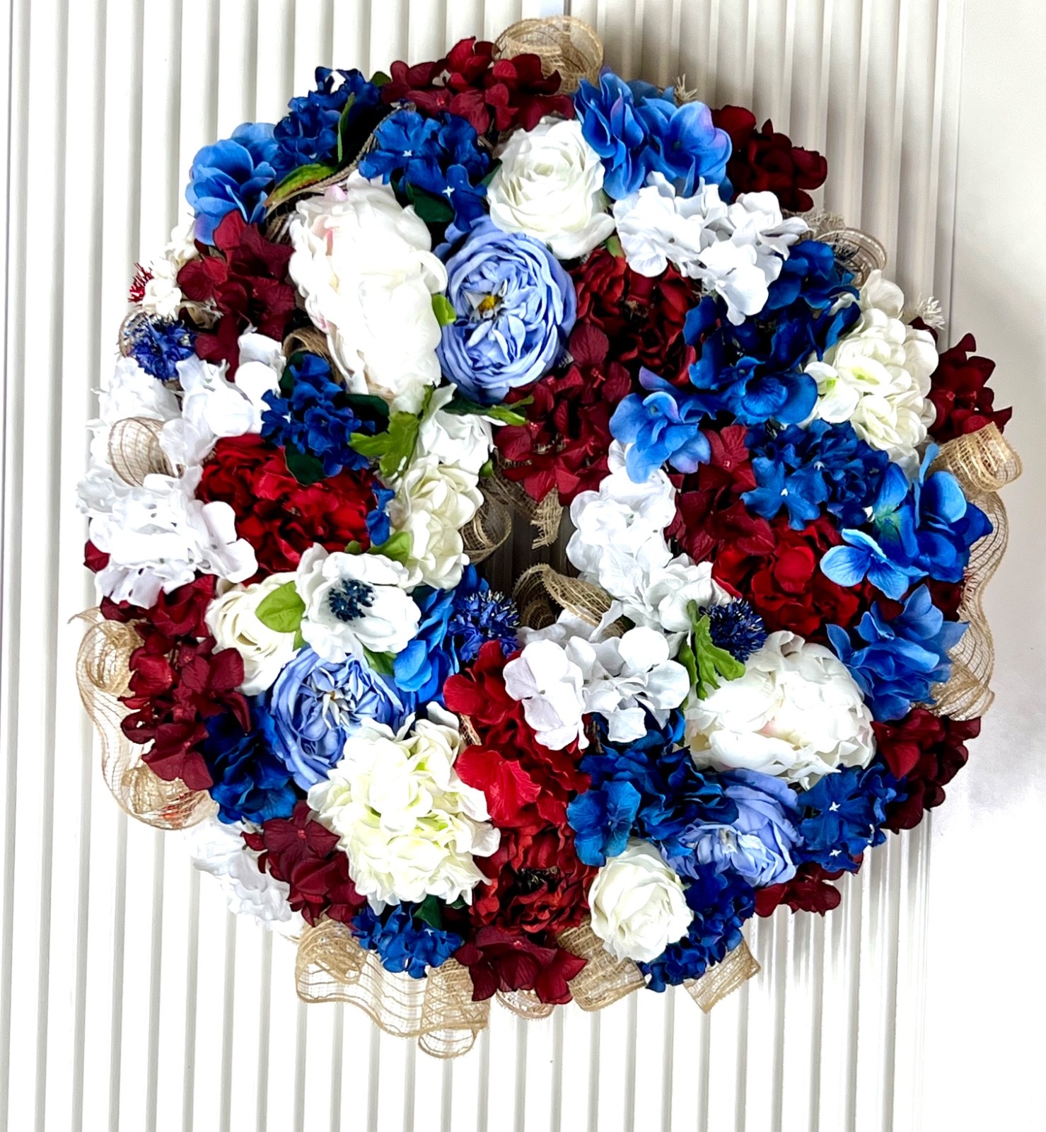 Patriotic Wreath Flag 4th of July Wreath Red White-Blue USA Wreath Uncle Sam