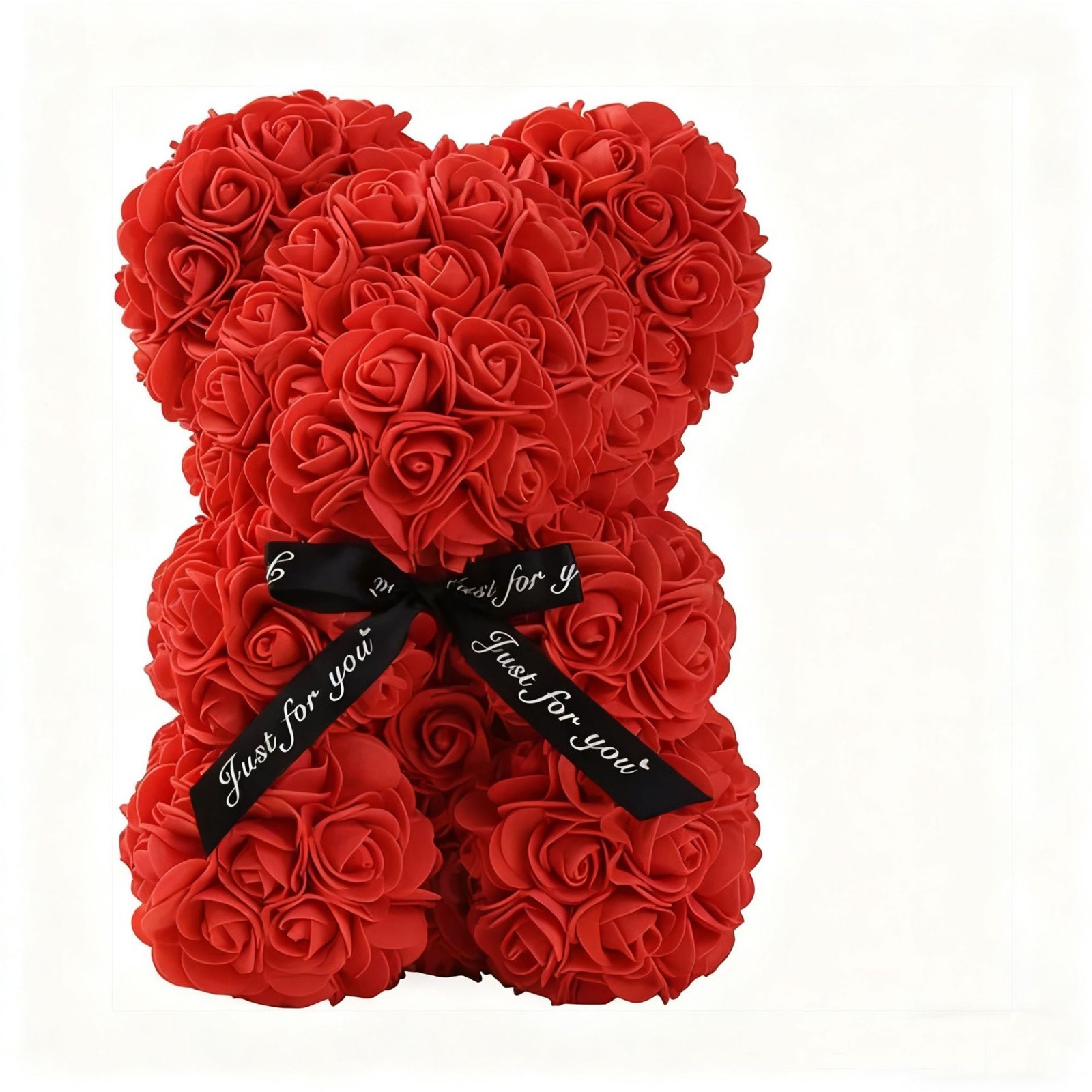 Rose Bear Gift with Box 25cm Romantic Foam Rose Teddy Bear for Her Unique Gift