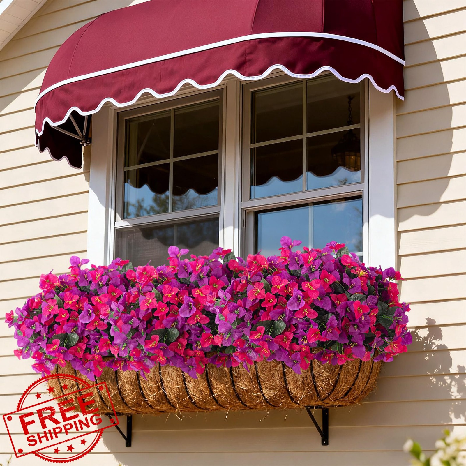 INXUGAO Purple Fuchsia Faux Flowers 6 Bundles