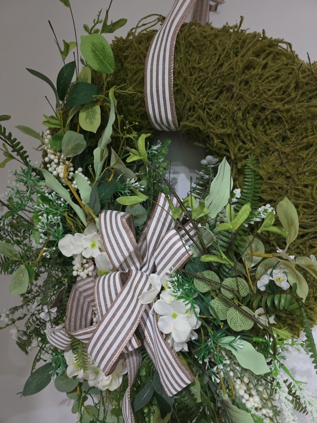 Handmade Every Day Year Round Moss Covered Angel Vine Wreath Large