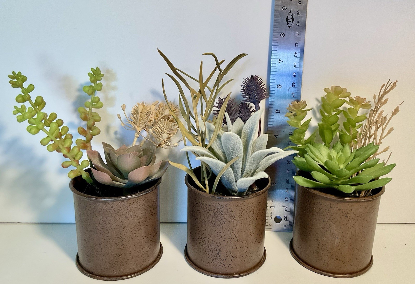 Michael’s Artificial Succulent Plants in Rustic Brown Pots – Set of 3