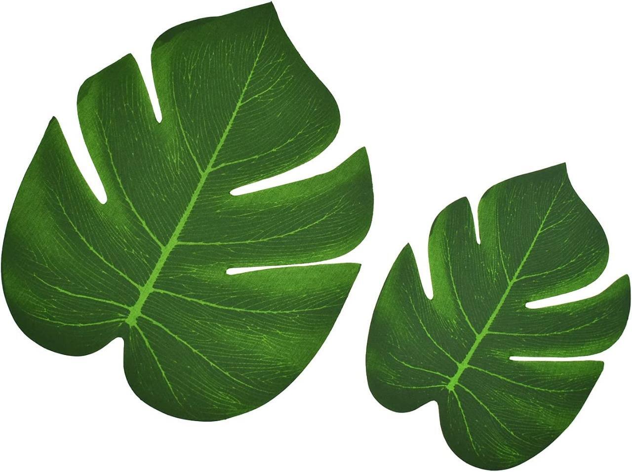 Artificial Palm Leaves Tropical Monstera Palm Leaf Jungle Hawaiian Luau Party