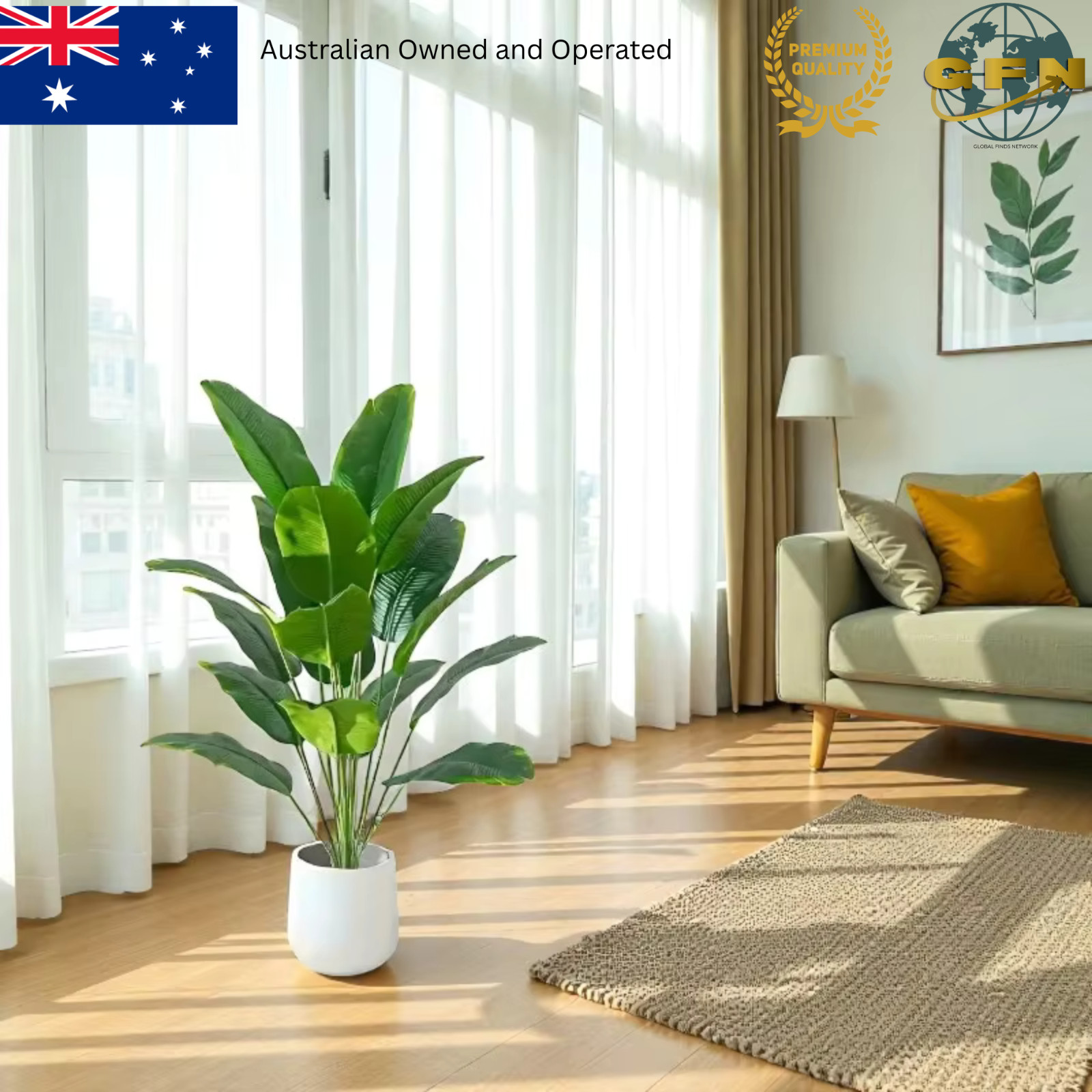 Artificial Palm Tree Plant Large Tropical Monstera Banana Leaves Faux Home Decor