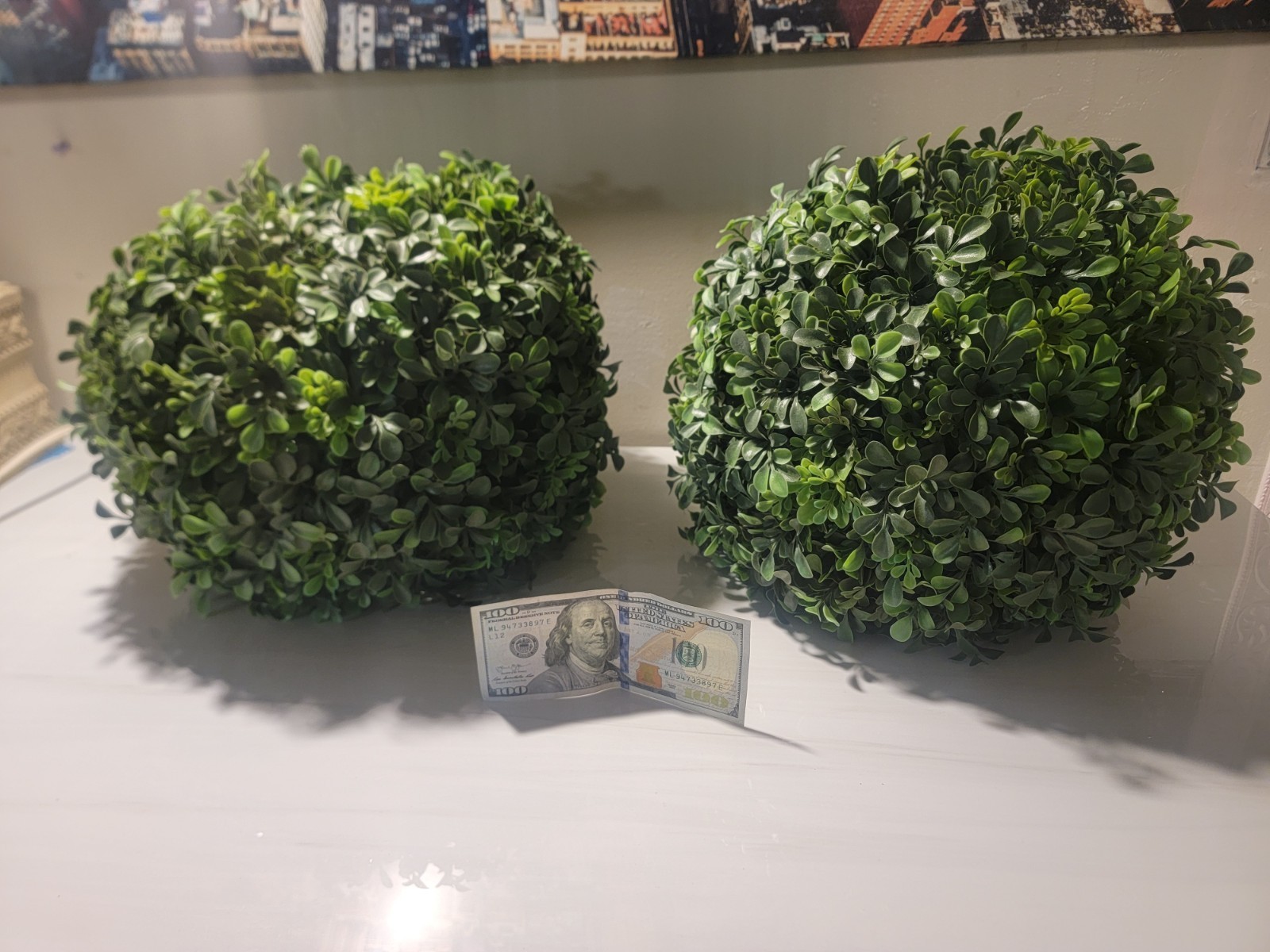 2x Artificial Boxwood Topiary Planter Faux 12 Inch Home Floral Decor