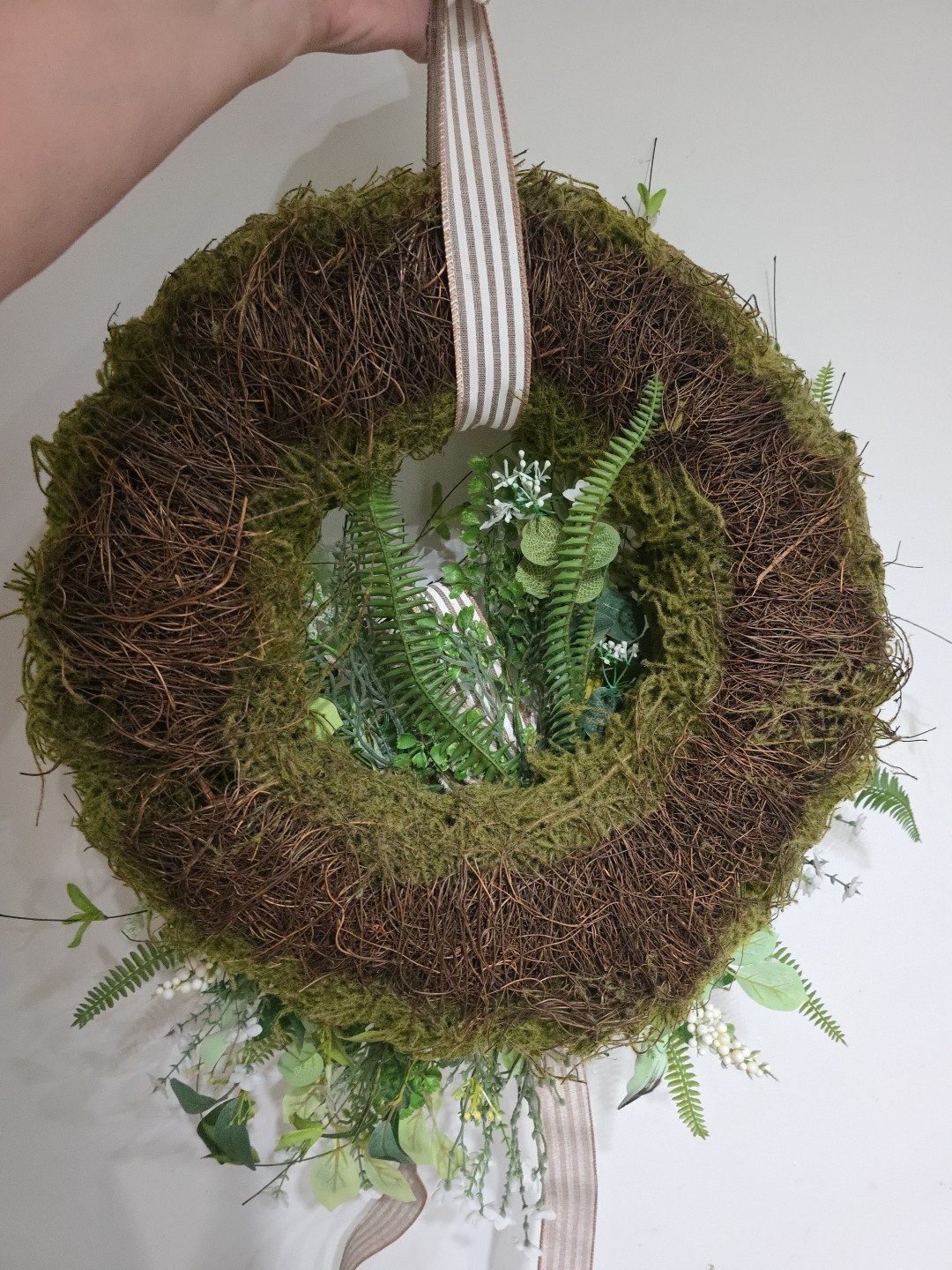 Handmade Every Day Year Round Moss Covered Angel Vine Wreath Large